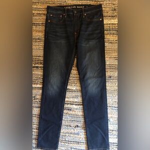 American Eagle Outfitters Blue Jeans with Vintage-Inspired Fading